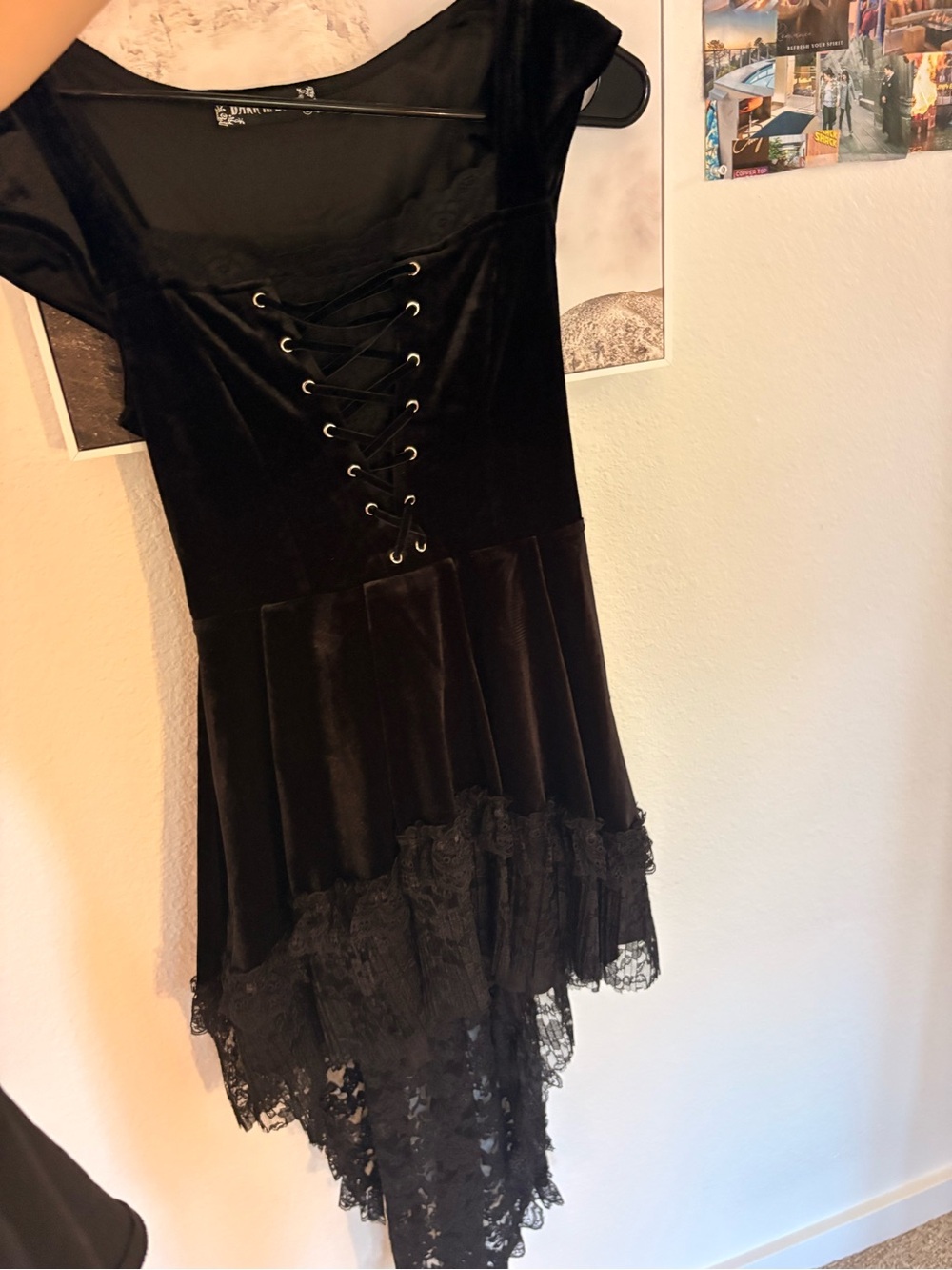 ๐ค black vampire y2k vibes lace up gothic party dress ๐ค - Picture 8 of 10